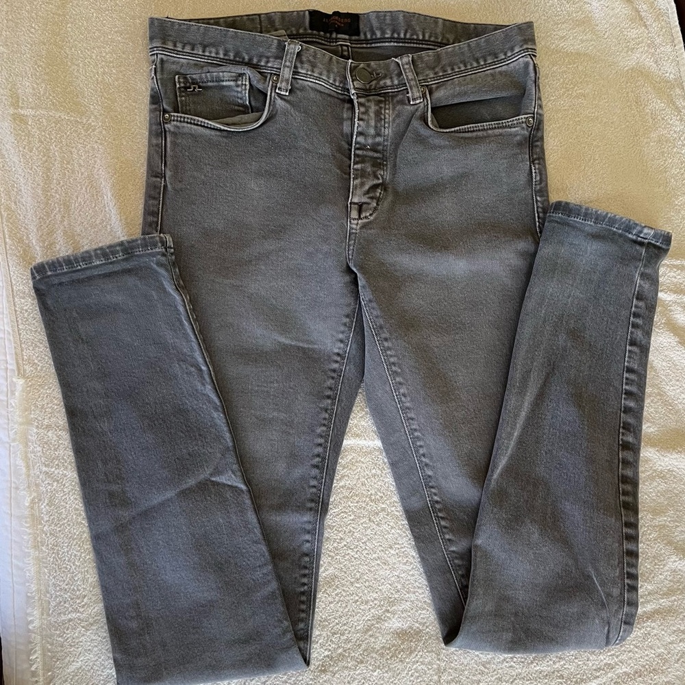 J. Lindeberg Damien skinny fit light grey jeans size 32x33